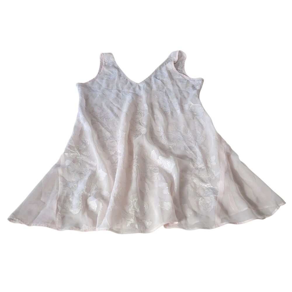 LA Intimates Light Pink Floral Nightie Lingerie Sheer Size Medium